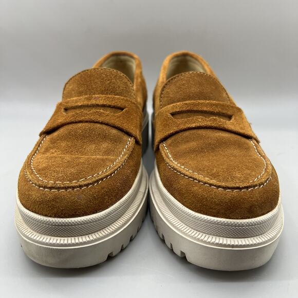 Patina‎ by Portland Zoe Chunky Loafers Women's Size 6 Brown Suede Penny Platform - Picture 2 of 10